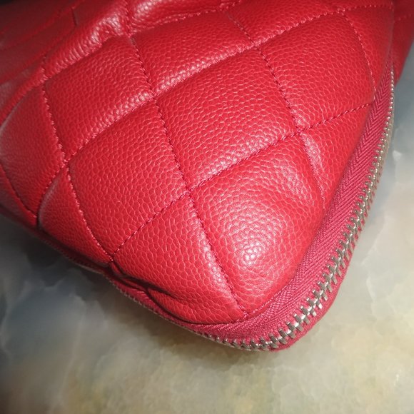 Chanel Shopping Expandable Zip Around Cc Caviar Leather Shoulder Bag - Picture 7 of 13